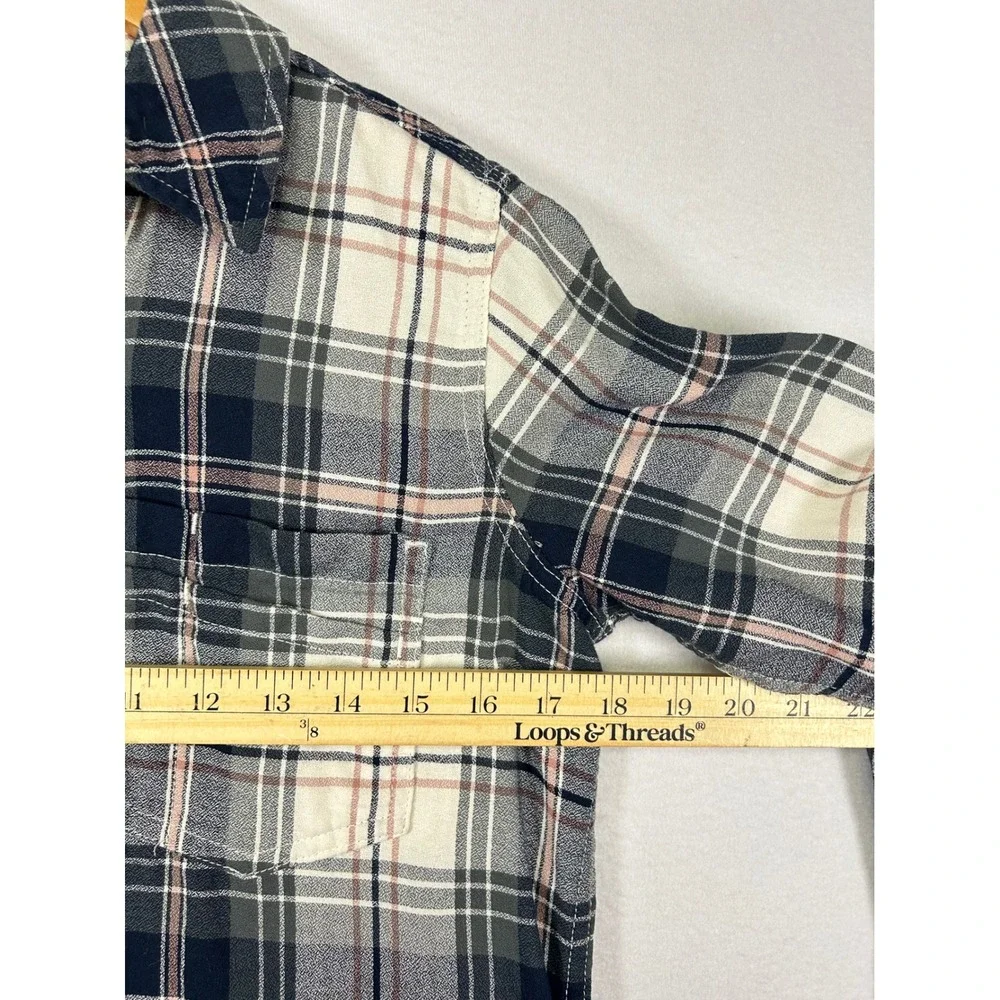 Workwear Carhartt Womens S Navy Pink Plaid Flannel Button Down Shirt‎ Utility
